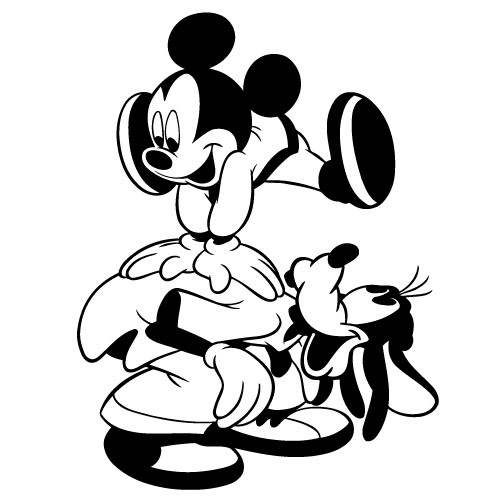 Sticker Mickey Mouse and Goofy WCWD26