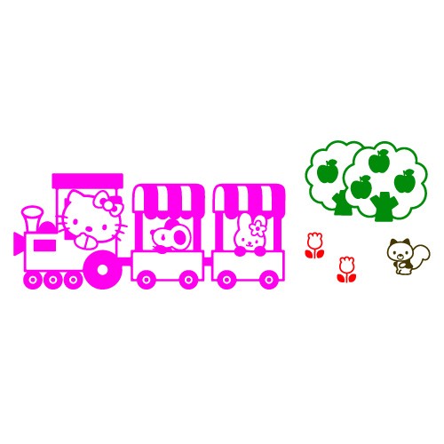 Wall sticker Hello kitty train WCWD18