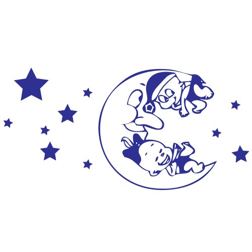 Sticker luna si stele WCF037