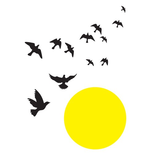 Sticker sunset with birds WLP105