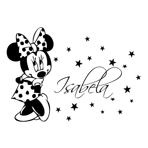 Sticker nume pentru copil Minnie Mouse WCNC36