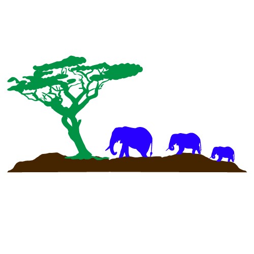 Sticker elefanti in jungla WCAV53
