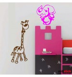 Sticker girafa cu elefant WCA508