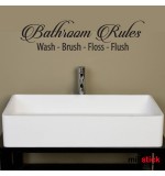 Sticker baie Bathroom rules WBF051
