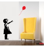 Sticker girl with balloon Banksy WLBS06