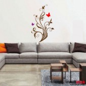 autocolant de perete floare cu fluture