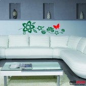 autocolant de perete floare cu fluture