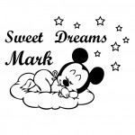Sticker nume pentru copil Mickey Mouse WCNC30