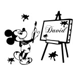 Sticker nume pentru copil Mickey Mouse WCNC39
