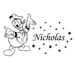 Sticker nume pentru copii Donald Duck WCNC49