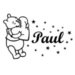 Sticker nume pentru copii Winnie the pooh WCNC44