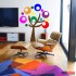autocolante decorative de perete copac cu cercuri colorate