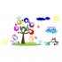 autocolant decorativ copac colorat cu animale