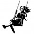 Sticker girl on swing Banksy WLBS04