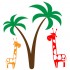 Sticker palmier cu girafe WCA814